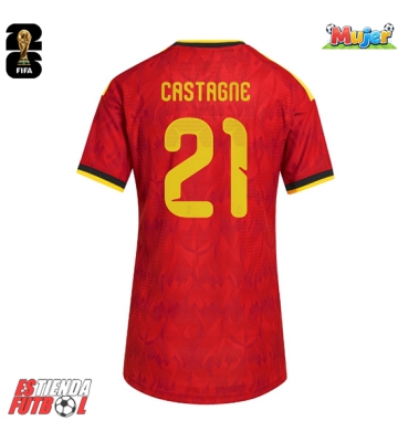 Bélgica Timothy Castagne #21 Primera Equipación Mujer Mundial 2026 Manga Corta